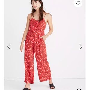 Madewell ruched wide-leg jumpsuit